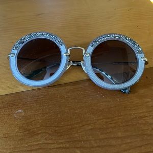 Miu miu sunglasses crystals tan